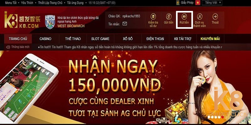 Các loại hình đổi thưởng hot nhất K8 Casino 